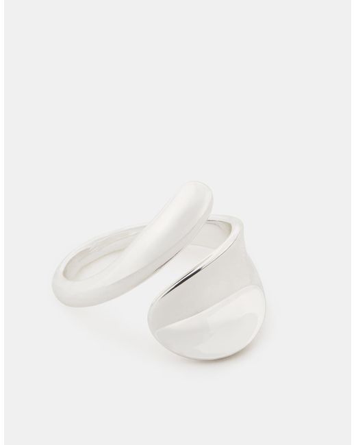 Accessorize White Sterling-Plated Crossover Band Ring