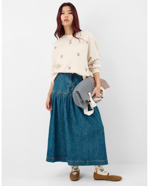 Accessorize Blue Floral Embroidered Jumper