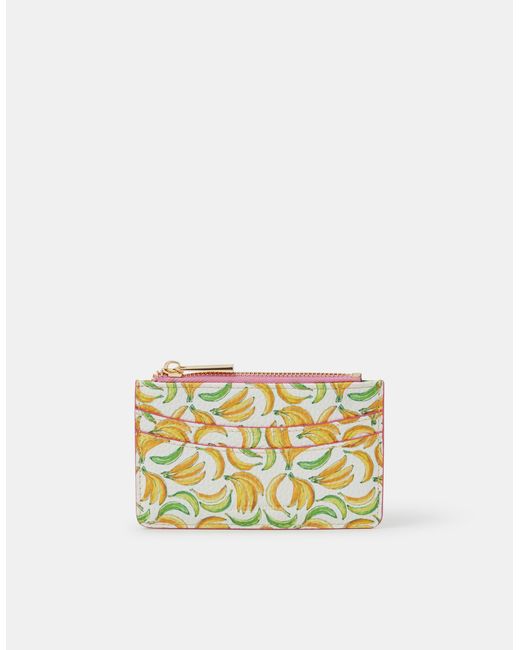 Accessorize Metallic Banana Print Card Holder