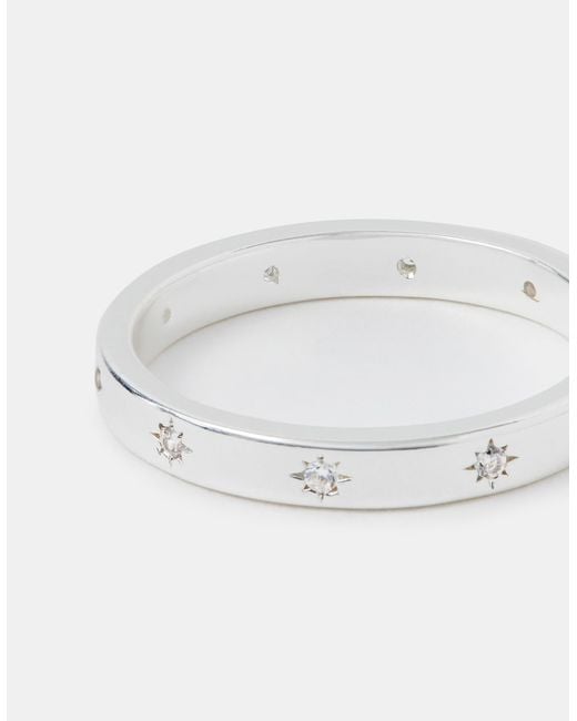Accessorize White Sterling-Plated Star Ring