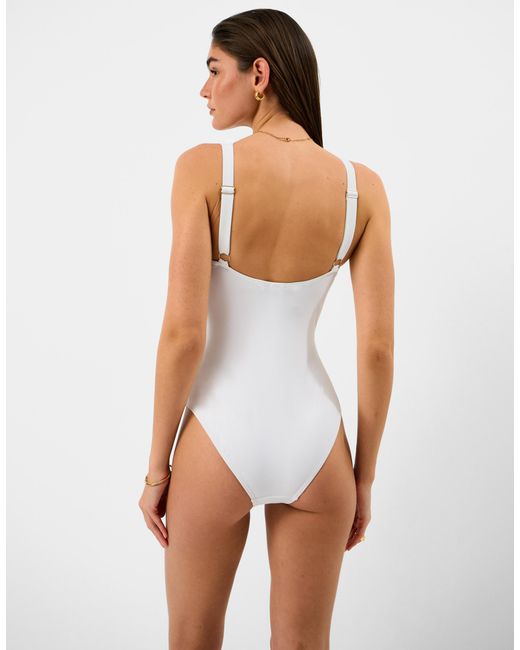 Accessorize White Floral Cutwork Swimsuit