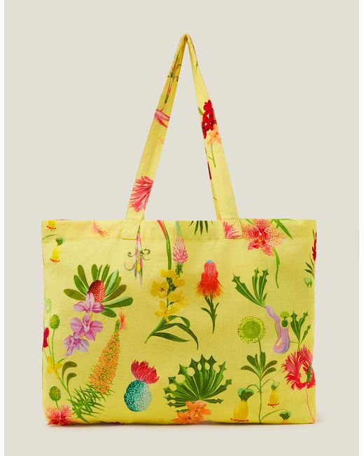 Accessorize Yellow Floral Printed Shopper