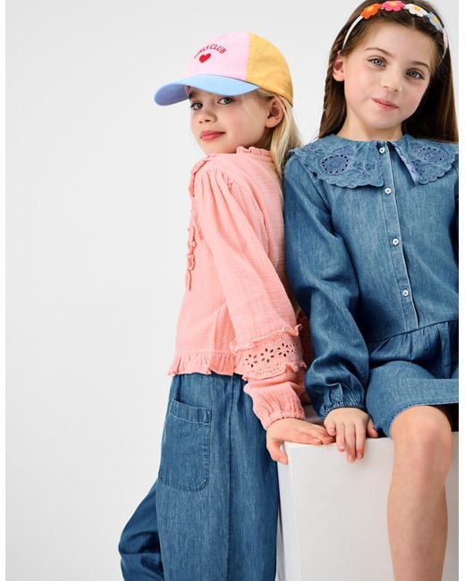 Accessorize Pink Broderie Ruffle Top