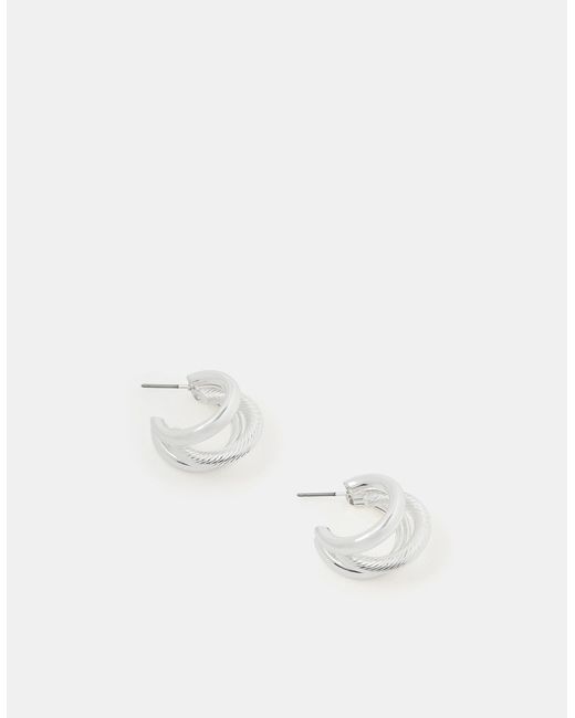 Accessorize White Triple Hoop Earrings