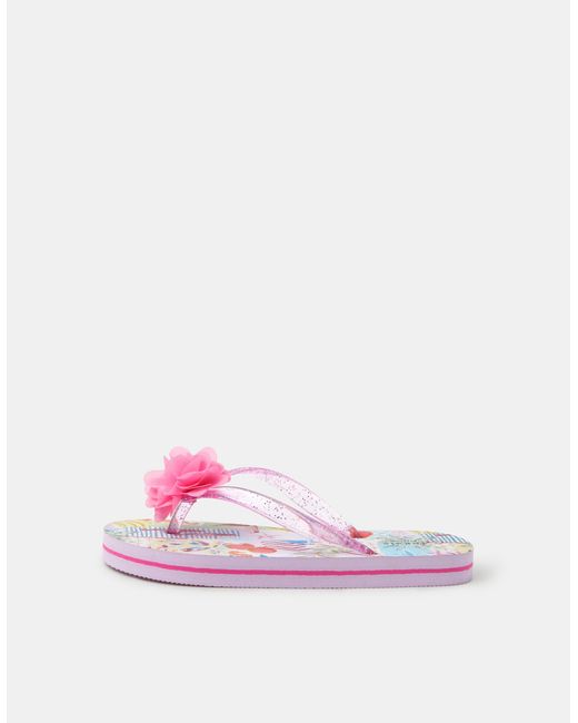 Accessorize Pink Corsage Flip Flops