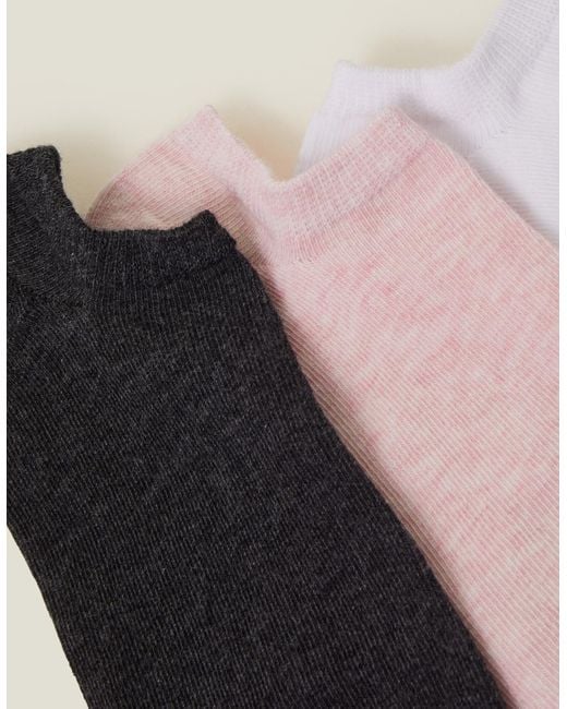 Accessorize Pink Cotton 3-Pack Trainer Socks