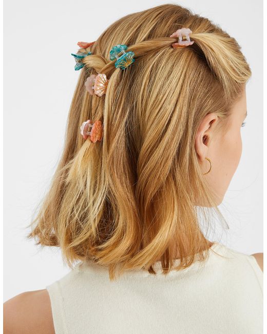 Accessorize Blue 6-Pack Mini Shell Claw Clips