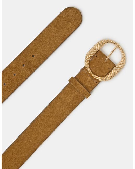 Accessorize Natural Textured Buckle Leather Belt