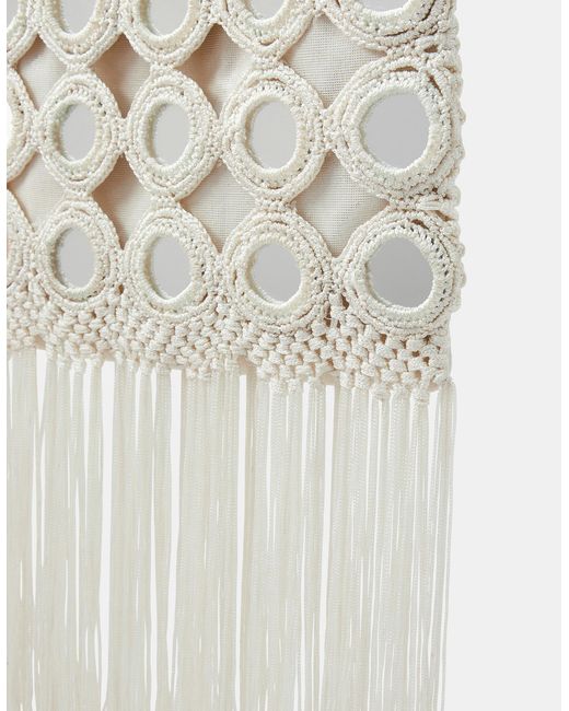 Accessorize White Mirror Fringe Crossbody Bag