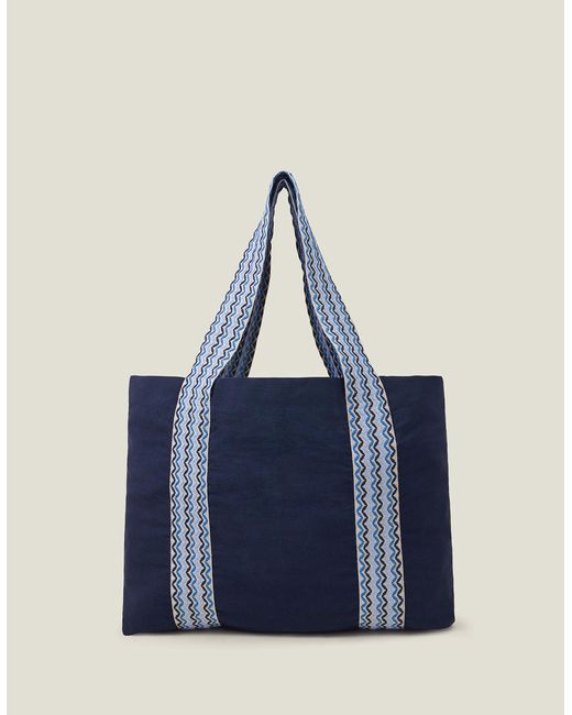 Accessorize Women's Webbing Shopper Bag Blue