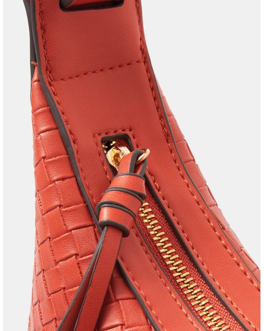 Accessorize Red Woven Scoop Crossbody Bag