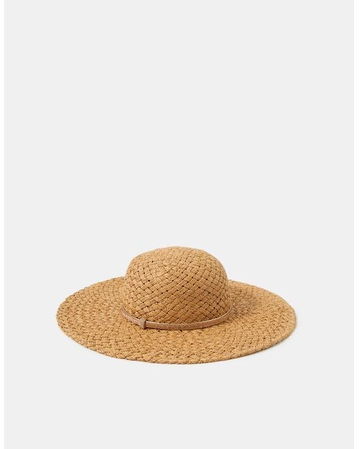 Accessorize Natural Sparkle Floppy Straw Hat