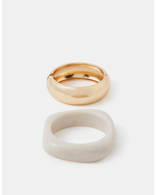 Accessorize Natural 2-Pack Statement Chunky Bangles
