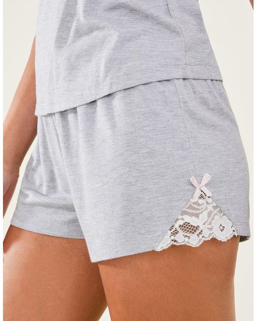 Accessorize White And Super-Soft Lace Trim Viscose Pyjama Set