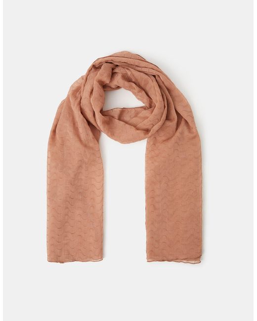 Accessorize White Lightweight Wave Stitch Scarf