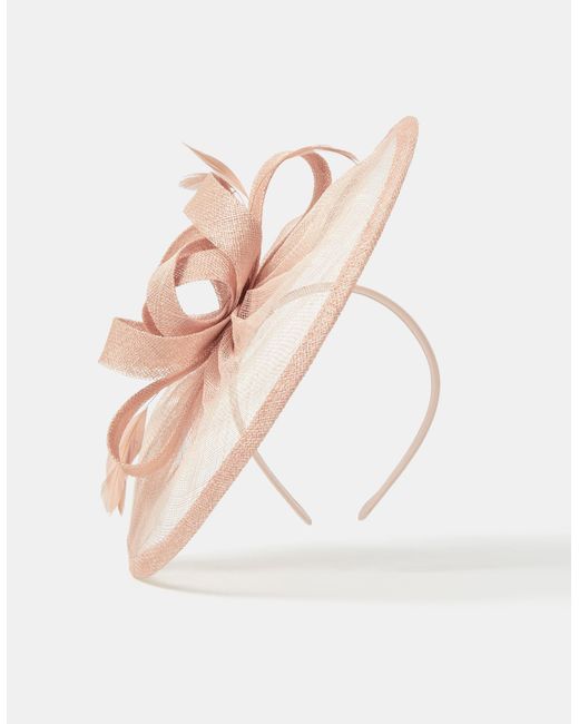 Accessorize Pink Bow Feather Disc Fascinator