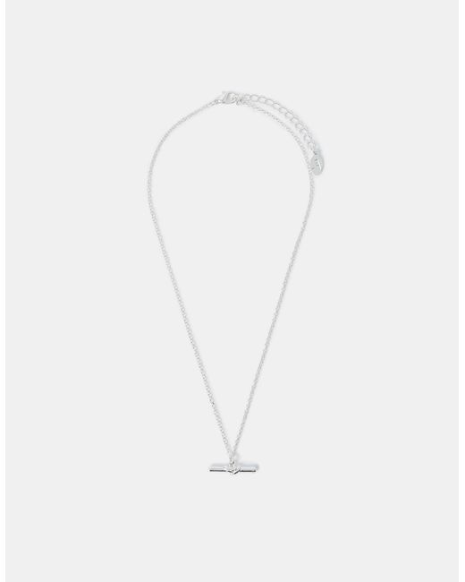Accessorize Metallic T-Bar Pendant Necklace