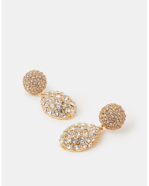 Accessorize Natural Double Drop Sparkle Earrings