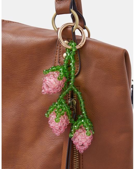 Accessorize Green Strawberry Beaded Bag Charm