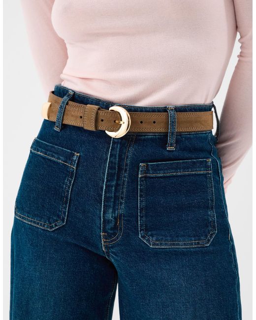 Accessorize Natural Faux Suede Buckle Belt