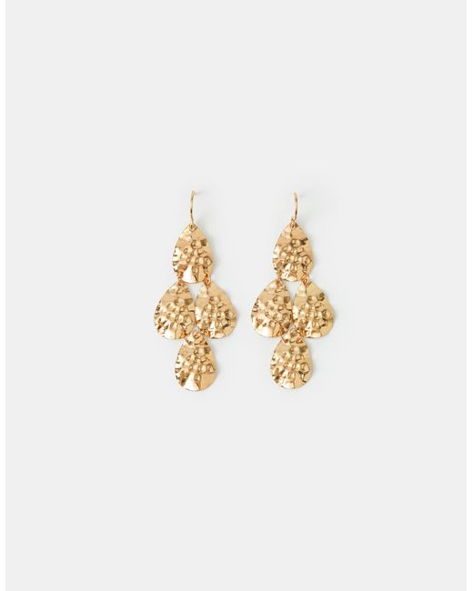 Accessorize Metallic Textured Disc Drop Earrings