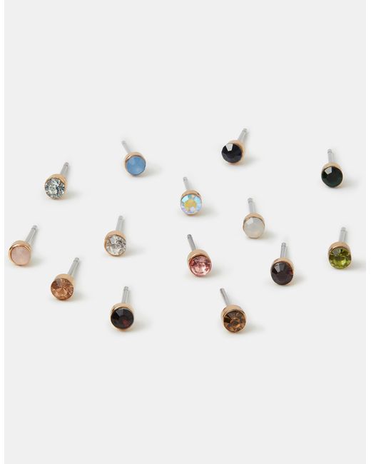 Accessorize White 15-Pack Gemstone Stud Earrings