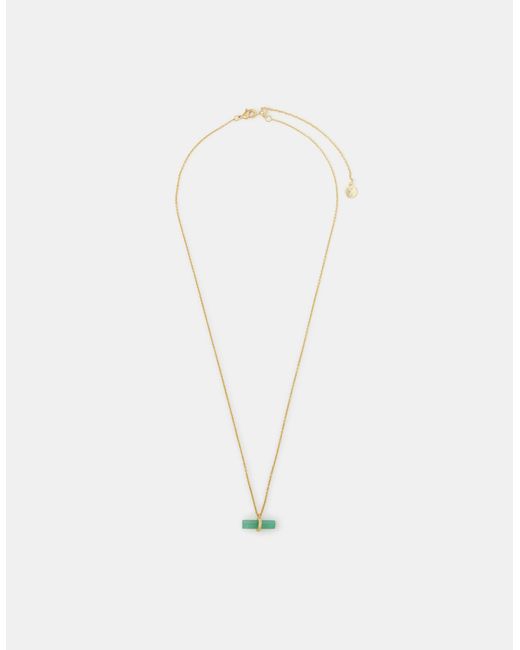 Accessorize White 14Ct-Plated Healing Stone T-Bar Necklace