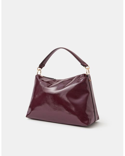 Accessorize Purple Slouchy Patent Handbag