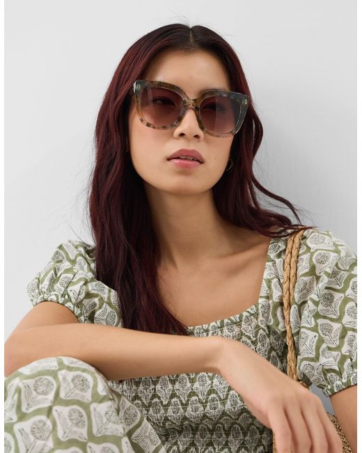 Accessorize White Acetate Oversized Square Sunglasses