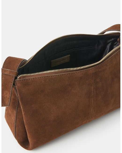 Accessorize Brown Suede Shoulder Bag