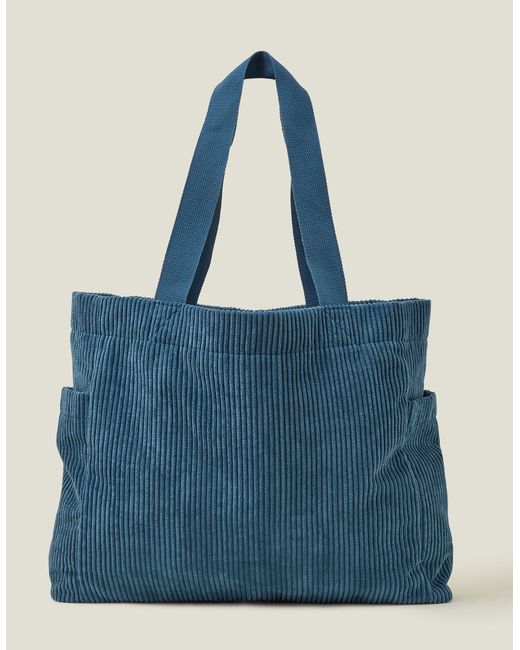 Accessorize Blue Women's Cord Shopper Bag Teal