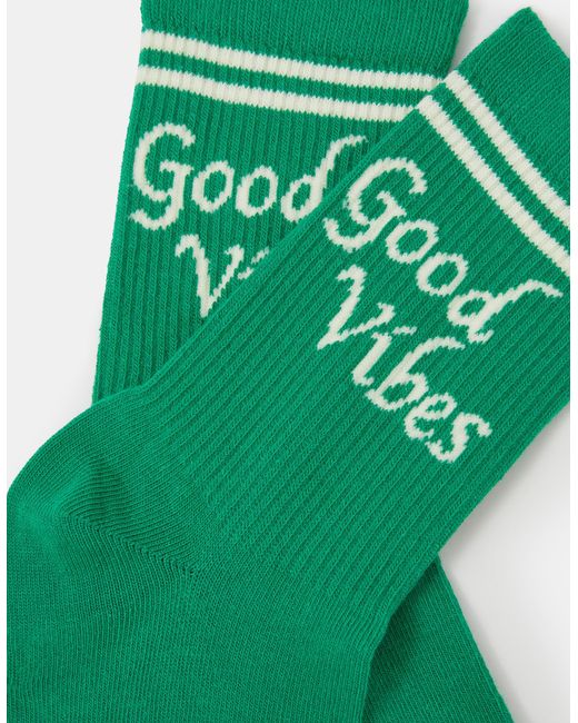 Accessorize Green Good Vibes Socks