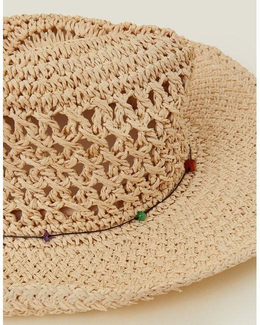 Accessorize Women's Loose Weave Straw Hat Natural