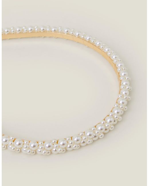 Accessorize Natural Slim Pearl Headband