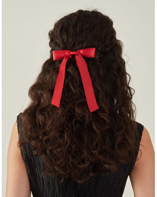 Accessorize Red Long Satin Bow