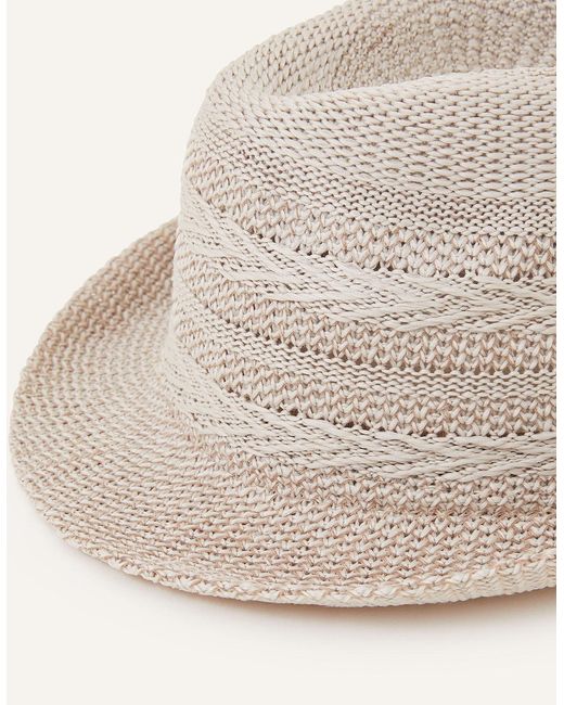 Accessorize Natural Chevron Packable Trilby Hat