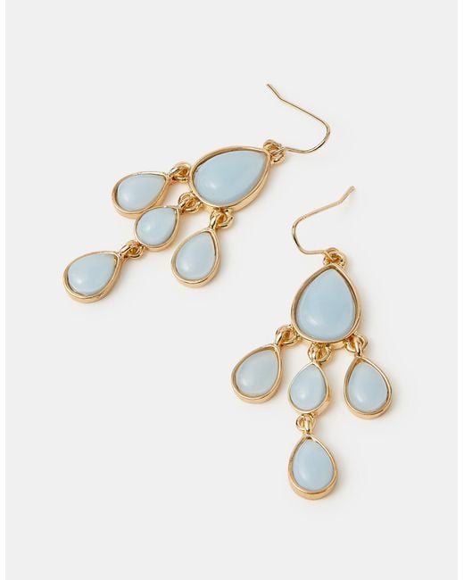 Accessorize White Resin Stone Chandelier Drop Earrings