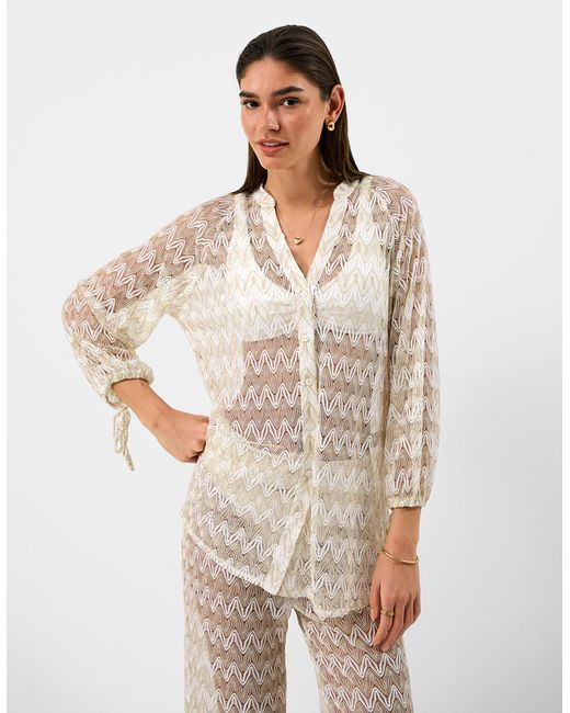 Accessorize White Crochet Beach Shirt