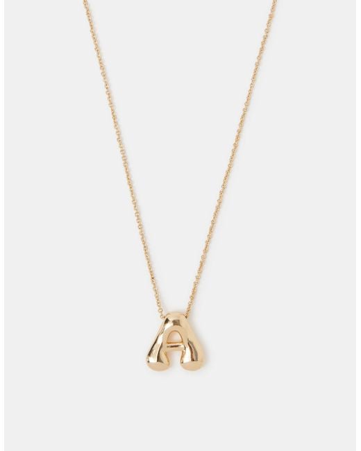 Accessorize Metallic Bubble Initial Pendant Necklace