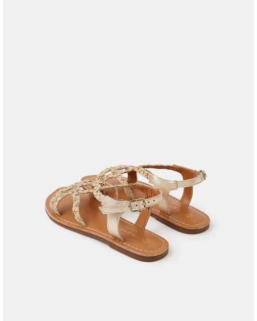 Accessorize White Diamanté Braided Sandals