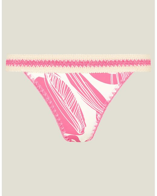 Accessorize Women's Squiggle Print Bikini Bottoms Pink