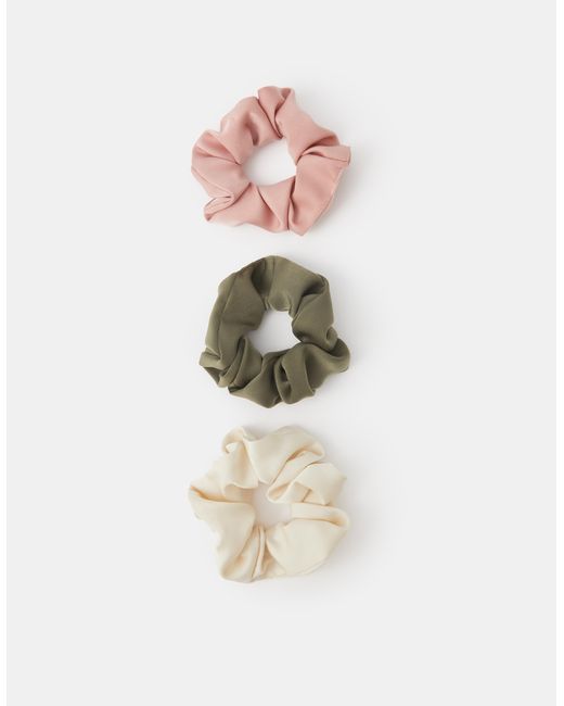 Accessorize White 3-Pack Satin Hair Scrunchies