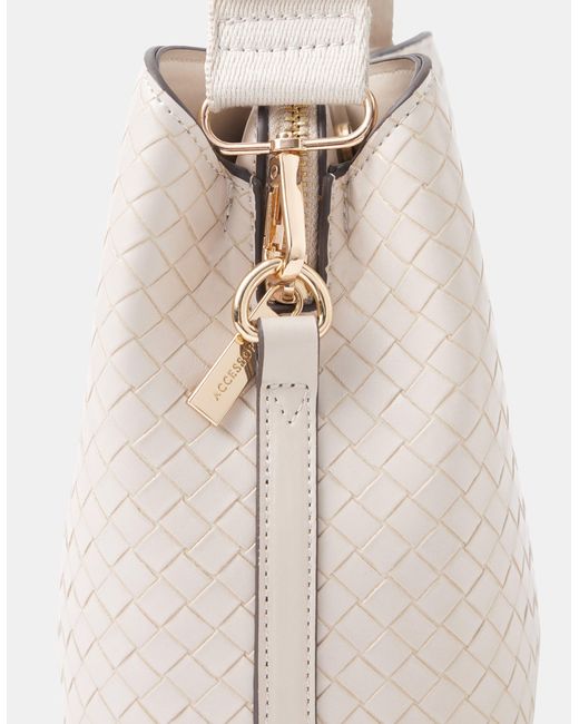 Accessorize Blue Faux Leather Webbing Strap Crossbody Bag