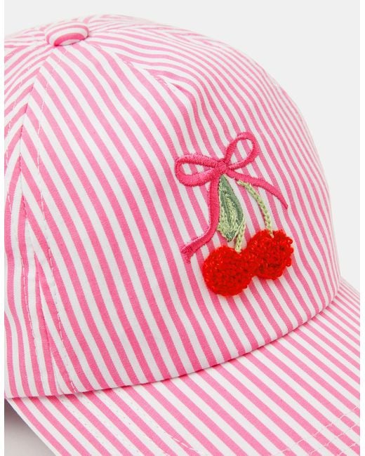 Accessorize Pink Cherry Stripe Cap