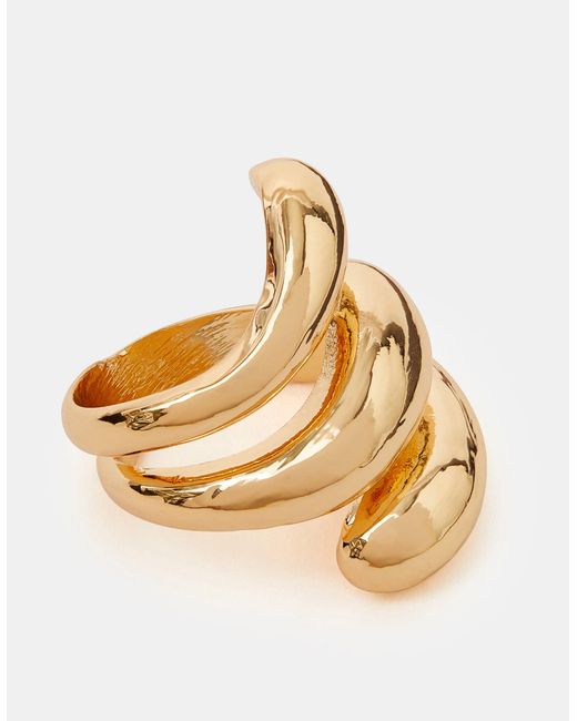 Accessorize Brown Chunky Wave Ring