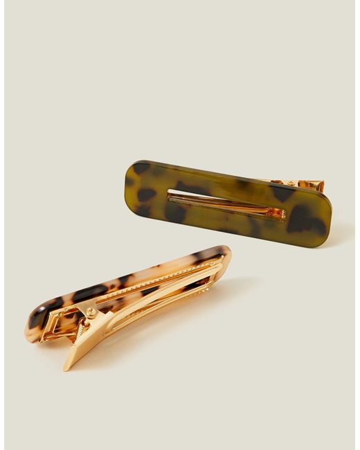Accessorize Natural Women's Gold 2-pack Tortoiseshell Snap Clips