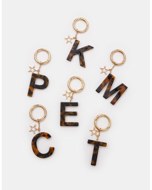 Accessorize White Tort Initial Bag Charm