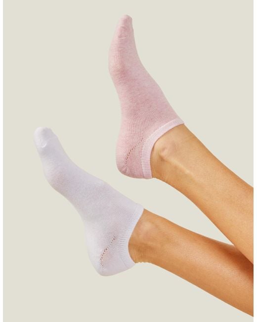 Accessorize Pink Cotton 3-Pack Trainer Socks
