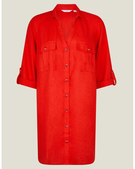 Accessorize Women's Beach Shirt Red