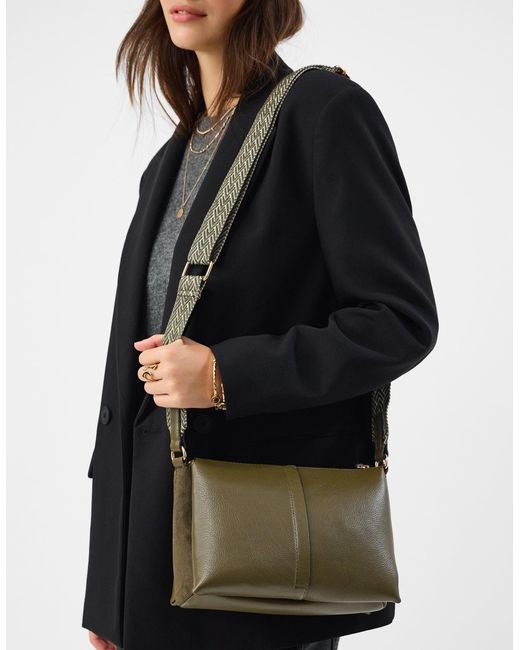 Accessorize Green Webbing Strap Crossbody Bag